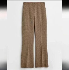 H&M | Women's  Taupe/Black Checkered Woven High-Waisted Flare Pants